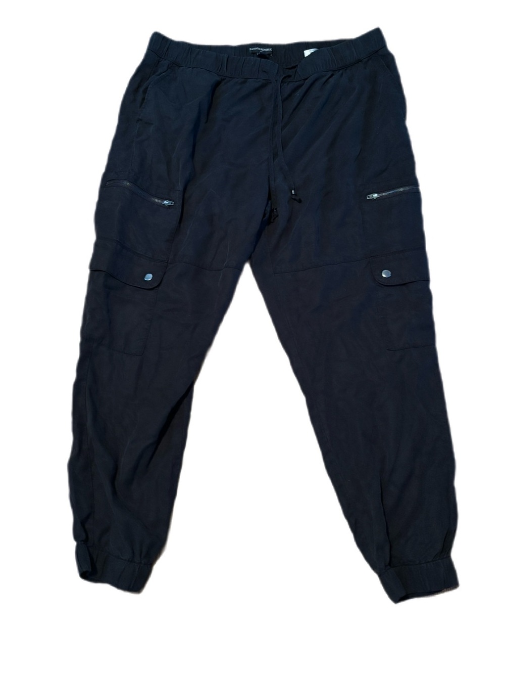 Banana Republic Factory 100% Lyocell Tencel Cargo Joggers Black Size L